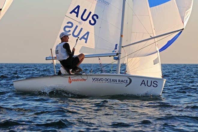 Angus Galloway and Alex Gough racing in the 420 class in 2010 ©  David Kneale/Volvo Ocean Race http://www.volvooceanrace.com/